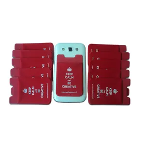 OEM定制印刷超细纤维电话卡夹商业信用卡夹弹力织物身份证夹