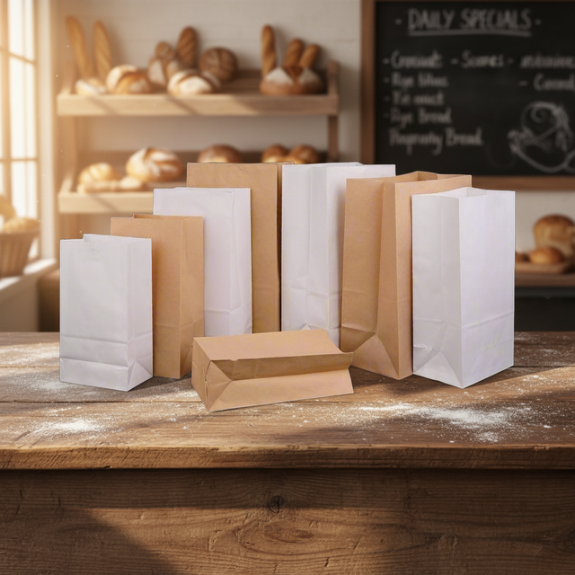 Harmony Eco-Friendly Biodegradable Recyclable Moisture & Waterproof Durable Kraft Paper Bags for Food Grade Bakery Packaging