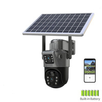 Caméra solaire V380, caméra extérieure, jumelles, faible consommation d'énergie, 4G, domicile, HD, alarme, interphone vocal, vision nocturne, pas de zoom optique, pas de double