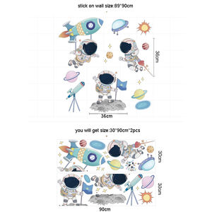 Smontabile del fumetto astronauta pianeta carta da parati <span class=keywords><strong>spazio</strong></span> autoadesivo della parete - Product Image 5