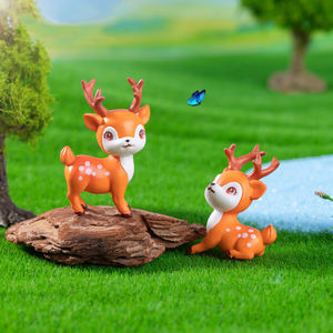 3D Mini realistico PVC di plastica natale cervo giocattolo animali della foresta figure in miniatura giocattoli torta Toppers di plastica artigianato ornamenti - Product Image 4