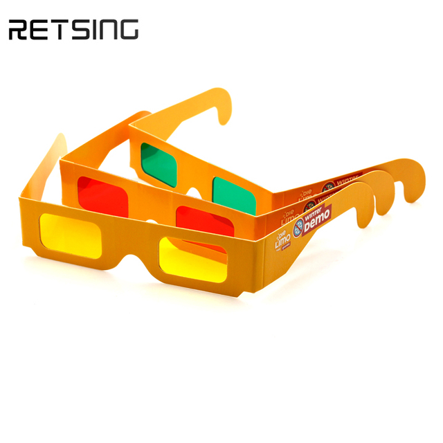 Cardboard Colored Lenses Glasses with Printing Logo 3D Movie Eyeglasses