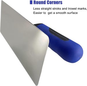Truelle en acier inoxydable pour plâtre vénitien, lot de 2 (Petite : 200 mm x 80 mm & Moyenne : 240 mm x 100 mm) – Outils manuels pour peinture et finition - Product Image 5