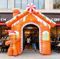 Modèle gonflable en forme d'arche de bonhomme en pain d'épices 3M avec lumières LED pour la décoration extérieure de Noël et l'affichage dans les jardins de vacances