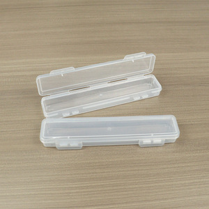 Transparent Rectangular Plastic Storage <b>Box</b> 18.6x3.8x2cm For Tools <b>Makeup</b> Pencils Fishing Gear Office Organizer - Product Image 1