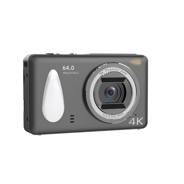 Student Digital Camera 2.4inch Ips Screen 4K Video & 68MP Photo18X Zoom Face Recognition CCD Recording Function