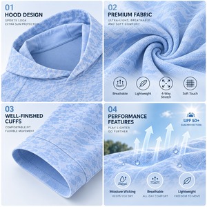 Sweat à capuche de golf jacquard automne avec logo personnalisé, anti-plis et respirant, séchage rapide, chemises d'extérieur, personnalisation OEM UPF50+ - Product Image 3