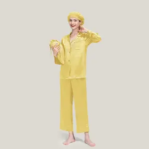 Comfortable Sleep Wear Women Luxury OEM Design Custom Made Silk Sleep Wear For Women Plus Size Satin Custom Pajamas