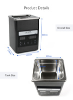 Nettoyeur dentaire ultrasonique portable GT-S2 ODM pour appareils dentaires, bijoux et injecteurs de carburant – Machine de rinçage et de nettoyage