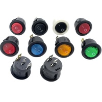 KCD1-105/KCD1 interrupteur à bascule rond 2 broches 19mm étanche interrupteur rond rouge 6A 250V interrupteur à bascule