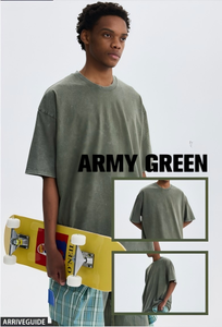 Light Brown Oversized Hooded T-Shirt Men's Casual Knitted 100% Cotton t shirt Regular Sleeve Solid Color <b>Plain</b> Dyed Fit <b>tshirt</b> - Product Image 4