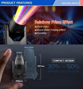 4 Peças com Estojo de Transporte, Luz de Feixe de 295W com 18 Prismas, Controle DMX512, Efeitos de Luz para Palco de Clube Noturno - Product Image 6