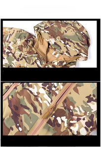 Sweat à capuche tactique d'extérieur pour homme HM avec logo personnalisé, uniforme de sport d'hiver à carreaux, imperméable, coupe-vent, fermeture éclair, softshell - Product Image 3