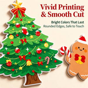 Aimant de réfrigérateur de Noël en PVC durable, imprimé en couleurs vives, à bords arrondis et découpe lisse, pour les détaillants saisonniers (commande en gros) - Product Image 2