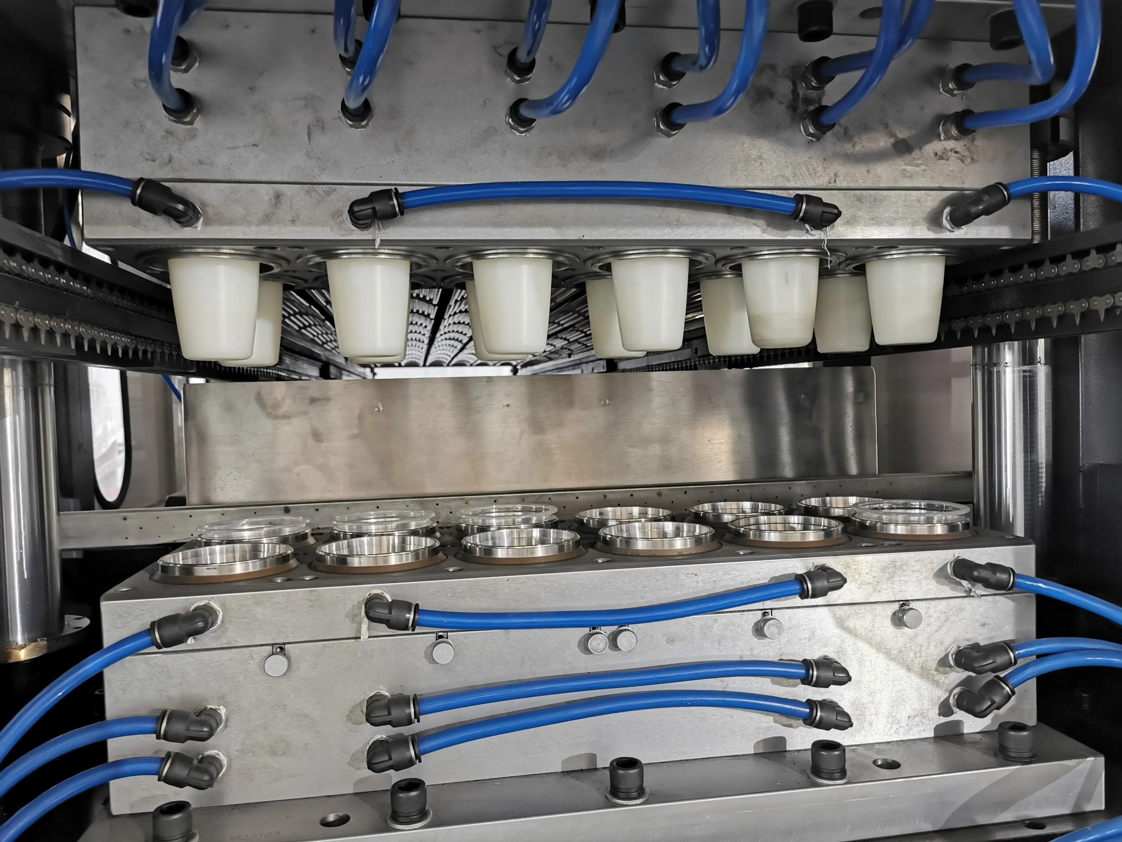 Mesin pembuat cangkir plastik Servo otomatis penuh untuk GCF-750 bahan PP/PS/PET/PLA