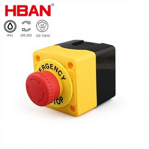 مفاتيح ضغط معدنية مقاومة للماء من نوع HBAN 1NO 1NC، زر توقف طارئ بتصميم فطر، متوفر بأحجام 16 مم و19 مم و22 مم - Product Image 2