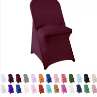 Housses de chaise pliantes en gros, blanches, noires, ivoire, en spandex, housses extensibles pour mariage