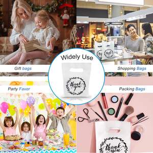 Bolsas de Plástico de Agradecimiento para Mercancía, Bolsas de Regalo para Fiestas, Dulces y Galletas con Asa Troquelada para Fiestas de Cumpleaños, Baby Shower y Bodas - Product Image 4