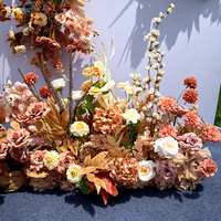 Ensemble de fleurs artificielles caramel pour toile de fond, arrangement floral en soie pour mariage, événement, fête, location, vitrine de magasin