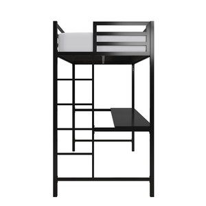 Confortevole Full Size Bianco Nero Per Adulti Loft Letto <span class=keywords><strong>A</strong></span> Castello Con Tavolo di Studio 1 Set - Product Image 3