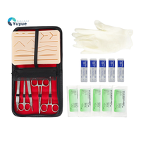 Kit de formation à la suture chirurgicale pour les étudiants pratique du modèle de peau de nettoyage des plaies avec des outils chirurgicaux authentiques