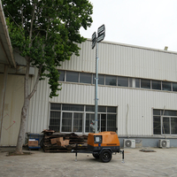 Tour d'éclairage portable à ampoules halogènes de 5 à 9 m pour site minier, utilisation extérieure, alimentée au diesel, 4x400W et 4x1000W, tour d'éclairage LED