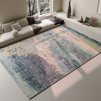 Tapis de salon modernes en polyester, fabriqués à la machine, rembourrés, bleu ciel