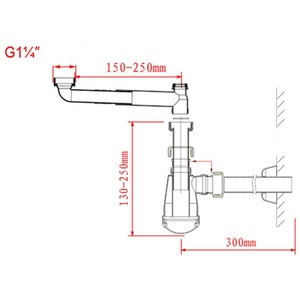 <span class=keywords><strong>TALEA</strong></span> 1 1/4 "Lavabo Kit de residuos Tubo de drenaje Ahorro de espacio Lavabo Botella Trampa Lavabo Fregadero Accesorio de drenaje - Product Image 4