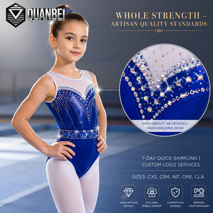 <span class=keywords><strong>Justaucorps</strong></span> de gymnastique rythmique personnalisés avec logo, sans manches, dos croisé scintillant, vente en gros directe usine - Product Image 1