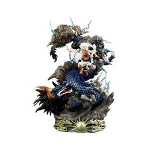 Figura de One Piece de 23 cm, Nika <span class=keywords><strong>Luffy</strong></span> <span class=keywords><strong>vs</strong></span>. <span class=keywords><strong>Kaido</strong></span>, Estatua de Batalla con Efecto de Rayo, Modelo Gear 5, Figura de Anime de One Piece, Gran Venta - Product Image 1