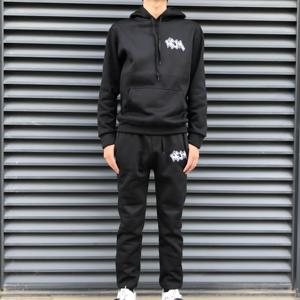 גברים מזדמנים 220g מכנסי קפוצ 'ון סט בד צמר טהור עם עיצוב העברת לוגו מותאם אישית הדפסה צבעונית - Product Image 3