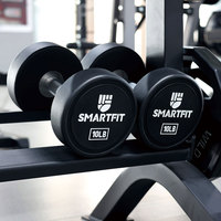 أثقال يد من الصلب الصلب بوزن 5-220 رطل من SMARTFIT، بيع مباشر من المصنع، أثقال يد مغطاة باليوريثان مع شعار مخصص