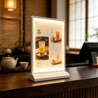 Boîte à lumière LED de table, cadre d'affichage publicitaire rétroéclairé mince pour café, commerce de détail, hôtel
