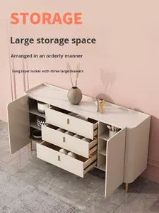 Donglu M286 Credenza Moderna Minimalista Italiana di Lusso con Piano in Marmo per Ingresso, <span class=keywords><strong>Soggiorno</strong></span> e Sala da Pranzo, 2 Cassetti - Product Image 5