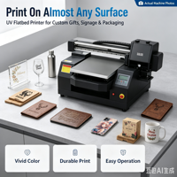 Printer UV Flatbed A2 5060 Multifungsi Dual XP600 CMYK Putih Varnish dengan Rotary Attachment