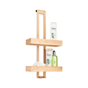 Sakugi Shower Caddy - 3 Piece Set, Corner Shower Shelves with Hooks 
