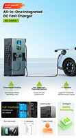 Chargeur rapide DC à double canon monté au sol de 160 kW, station de charge commerciale OCPP GB/T
