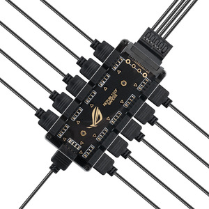 Huierde Hub ARGB 1 à 10 ports 5V avec synchronisation carte mère Aura Sync et support auto-adhésif pour ventilateurs de refroidissement d'ordinateur de bureau - Product Image 4