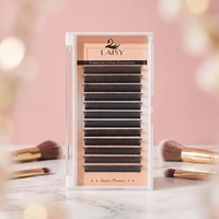 Extensions de cils en cachemire noir intense de haute qualité, double couche, volumineuses, individuelles, plateaux de cils L M J B LC LB LJ, vente en gros