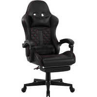 Vente en gros Thaïlande Colombie Premium noir logo complet Massage Chaise de jeu Pc confortable DDP Silla Chaise de jeu avec repose-pieds