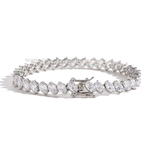 Tennis <b>Bracelet</b>, Goose 4-claw <b>Copper</b> Inlaid Zircon Couple Hand Jewelry Stacked Dai Feng Tanjing Fashion Lijing Necklace - Product Image 4