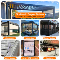 Pergola à lames orientables électriques, testée pour la charge de neige, abri de terrasse résidentiel, pergola robuste et étanche pour terrasse