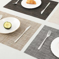 Set de table carré en PVC tissé, épaisseur 5 mm, résistant à la chaleur, antidérapant, sur mesure, décoration pour la maison et la cuisine
