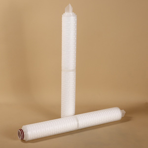 20-Inch 222 Triangular Tip Microporous Pleated Filter Cartridge Polypropylene Wastewater Filter Industrial Medical Chemical Use - Product Image 1