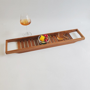 Estante para Bañera de Madera de Acacia 70x14.5x4.5cm, Bandeja Multifuncional para Aperitivos, Estante para Vino con Diseño Desmontable - Product Image 3