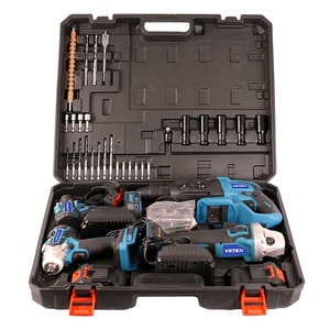 Commercio all'ingrosso 21V Cordless Set di utensili elettrici <span class=keywords><strong>4</strong></span> macchine trapano martello smerigliatrice angolare chiave con batterie Brushless Kit di attrezzi - Product Image 2