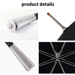 High-end 30 Inch Large <b>Windproof</b> logo Prints Big Luxury Promotional Branded Custom Golf UV <b>Umbrella</b> Metal Long Handle - Product Image 4