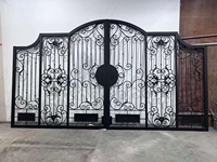Portes coulissantes d'entrée de sécurité personnalisées de luxe pour villa, portails de garage en fer forgé, conception de portail principal