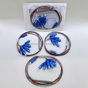 Divisor Óptico PLC de Fibra Desnuda SM 900μm G657A Mini de Acero con Conector Óptico SC/UPC para Caja de Distribución de Fibra - Product Image 1