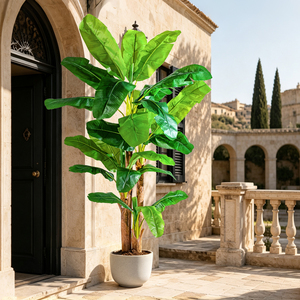 Arbre <span class=keywords><strong>bananier</strong></span> artificiel : Plante tropicale en soie de 1,80 m avec feuilles de <span class=keywords><strong>Musa</strong></span>, pour <span class=keywords><strong>intérieur</strong></span> et extérieur, <span class=keywords><strong>d</strong></span>écoration de hôtel, bureau, patio, vente en gros - Product Image 3